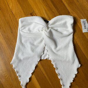 White Strapless Top